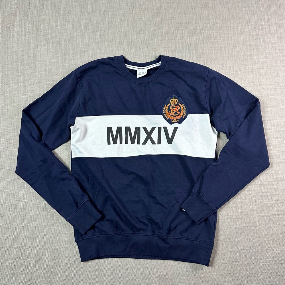 Rare Rabbit Navy and White MMXIV Men's Sweatshirt